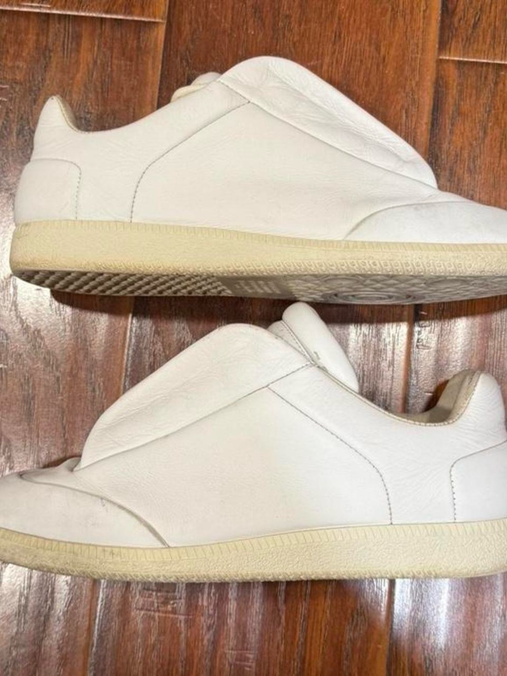 Maison Margiela Future White Low Top Leather Sneakers 41 - Picture 2 of 8
